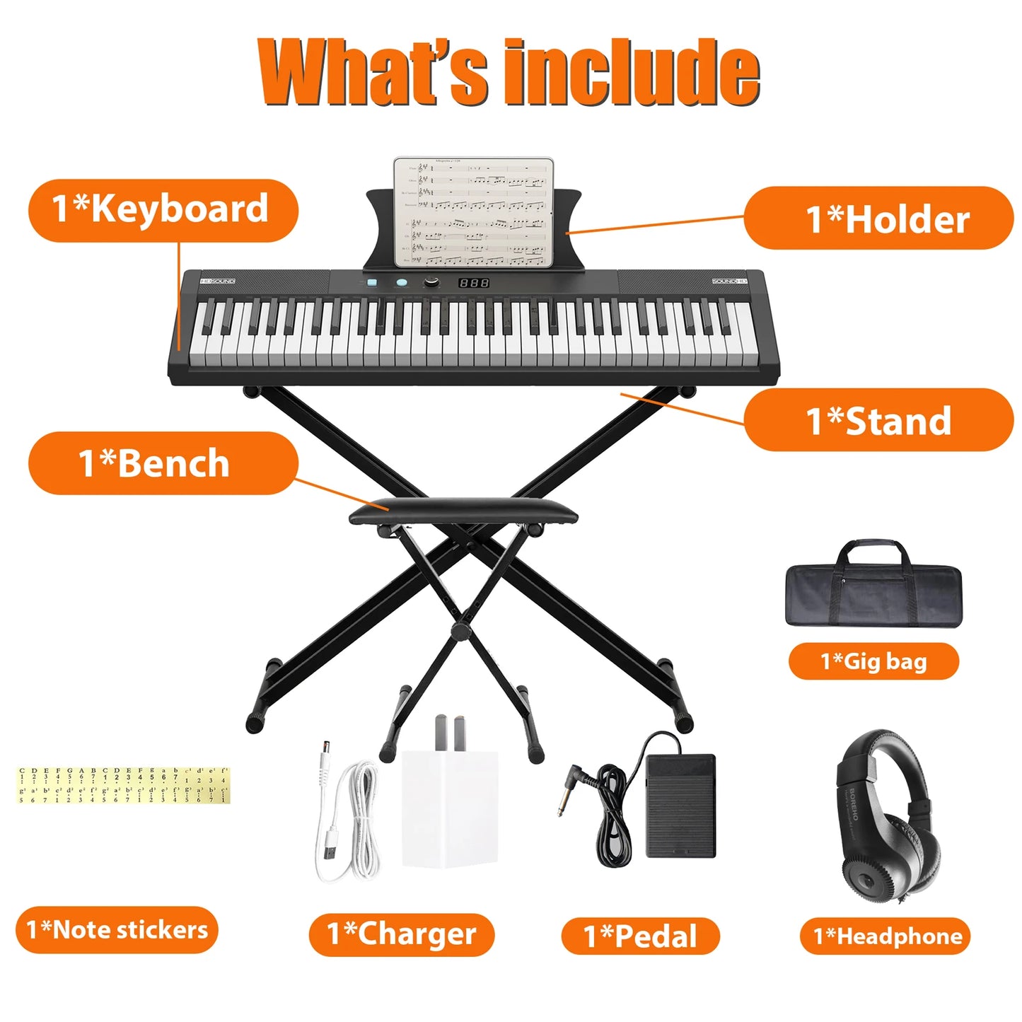 Piano Keyboard, 61 Key Keyboard Piano
