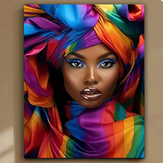 Flowers African Women Diamond Mosaic