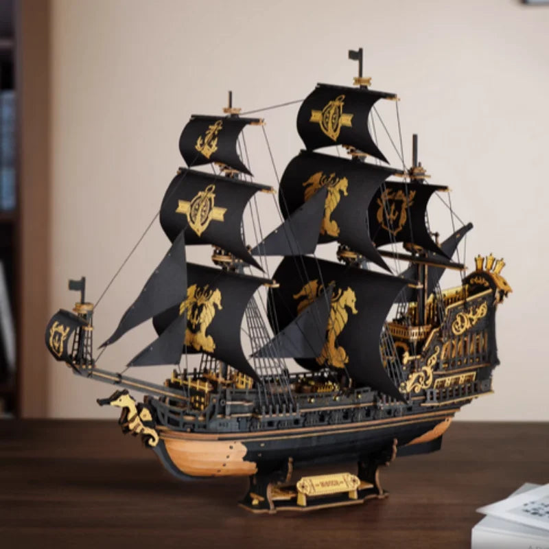 3D Puzzle Wooden Seahouse Barque Model kits