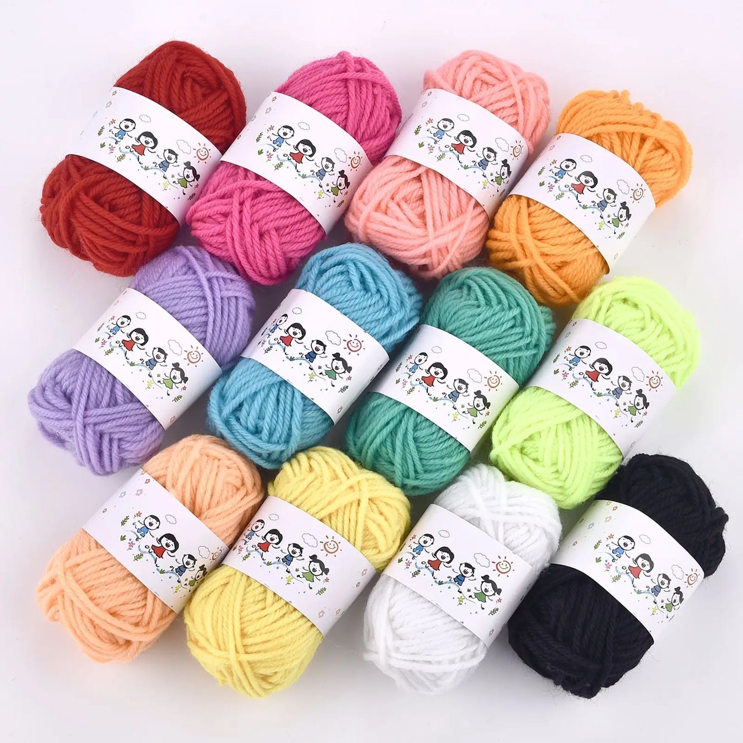 12 Colors/Set DIY Acrylic Fibers Knitting and Crocheting Yarn