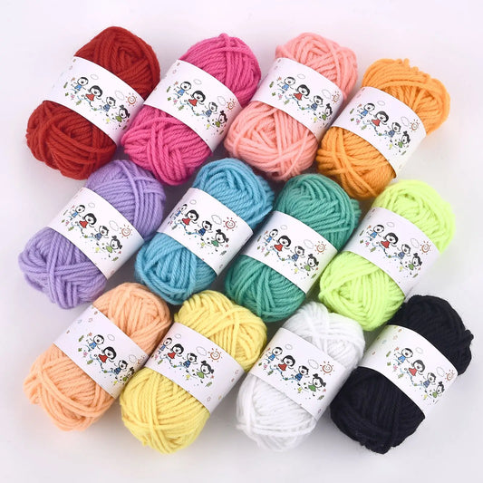 12 Colors/Set DIY Acrylic Fibers Knitting and Crocheting Yarn