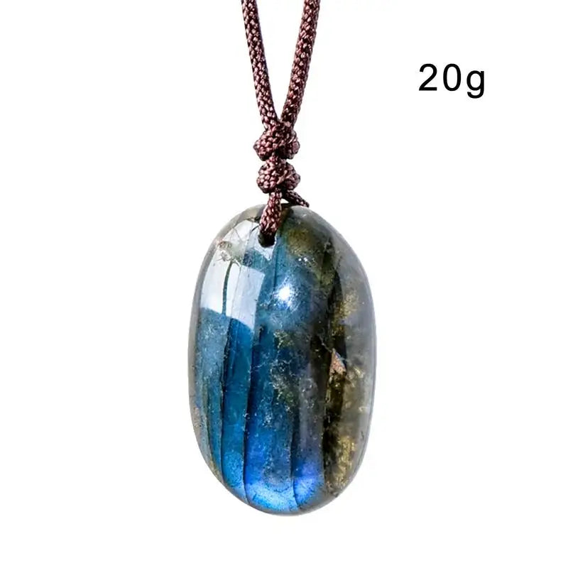 Natural Labradorite Pendant Necklace — Healing Energy Stone Jewelry
