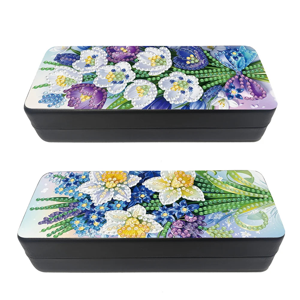 Feather Diamond Painting Eyeglasses Case