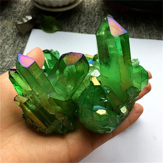 1x Natural Aura Green Titanium Gemstone