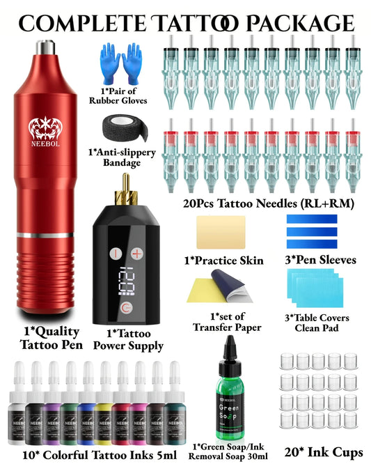 Neebol Wireless Tattoo Kit   for Beginners