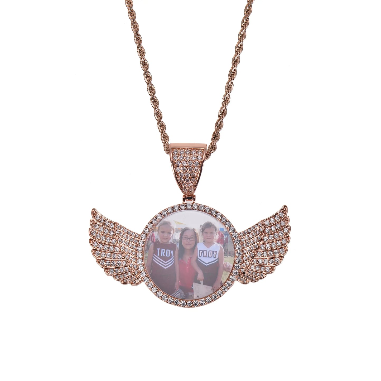 Personalized Diamond Studded Angel Wings