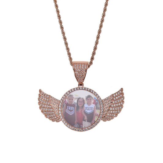 Personalized Diamond Studded Angel Wings