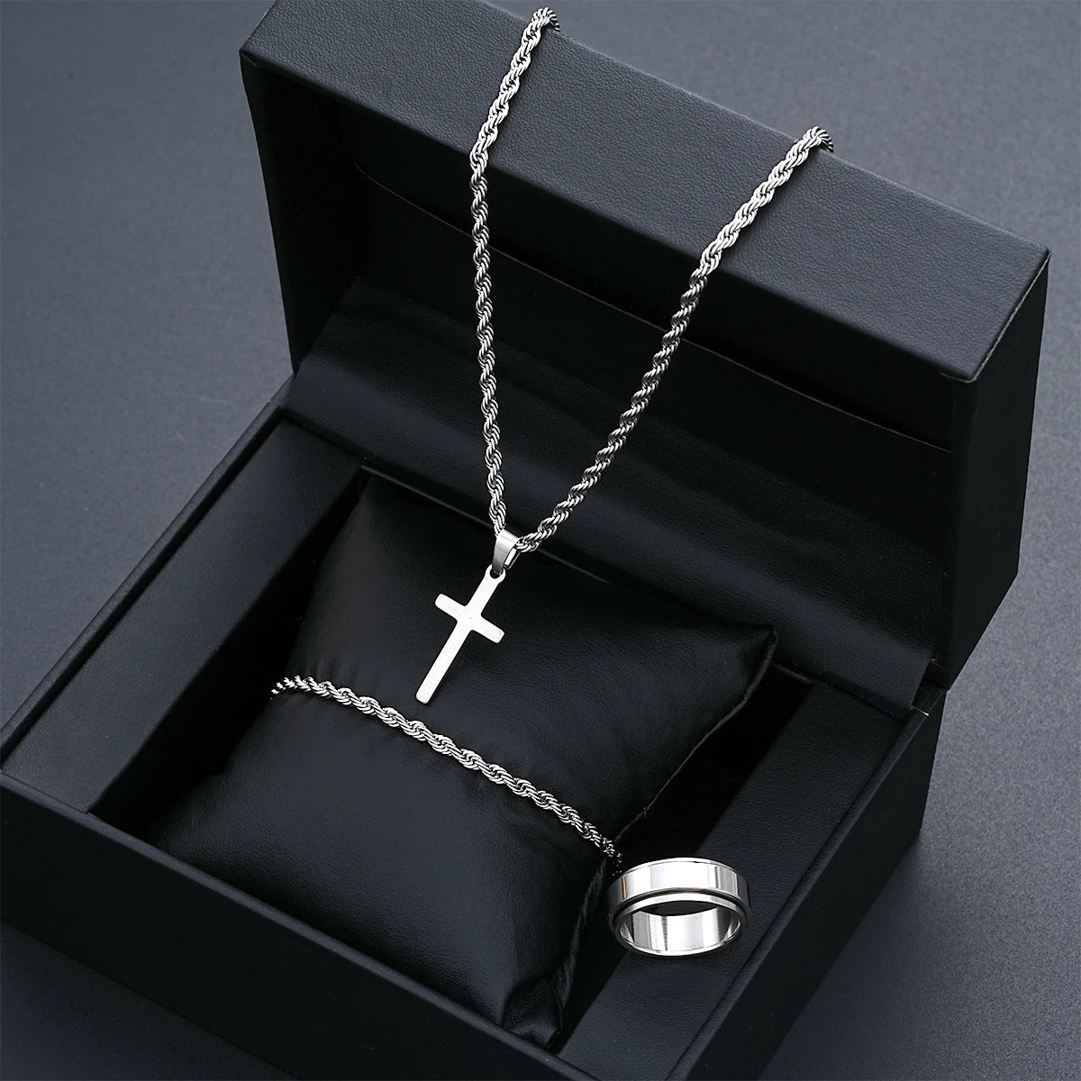 Stainless Steel Simple Jewelry Set For Men /Women
