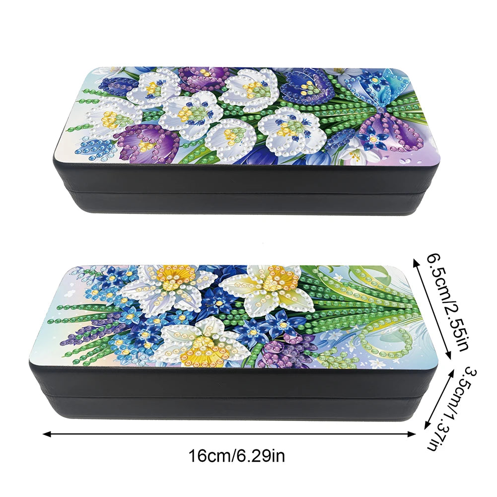 Feather Diamond Painting Eyeglasses Case