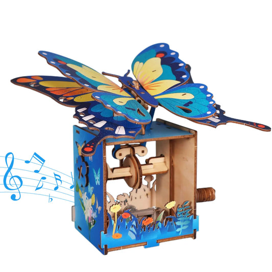3d Wooden Puzzle Hand Butterfly Music Box   You Are My Sunshine Handmade  Assembly Model Kit Holidays Brthdays Christmas Gifts