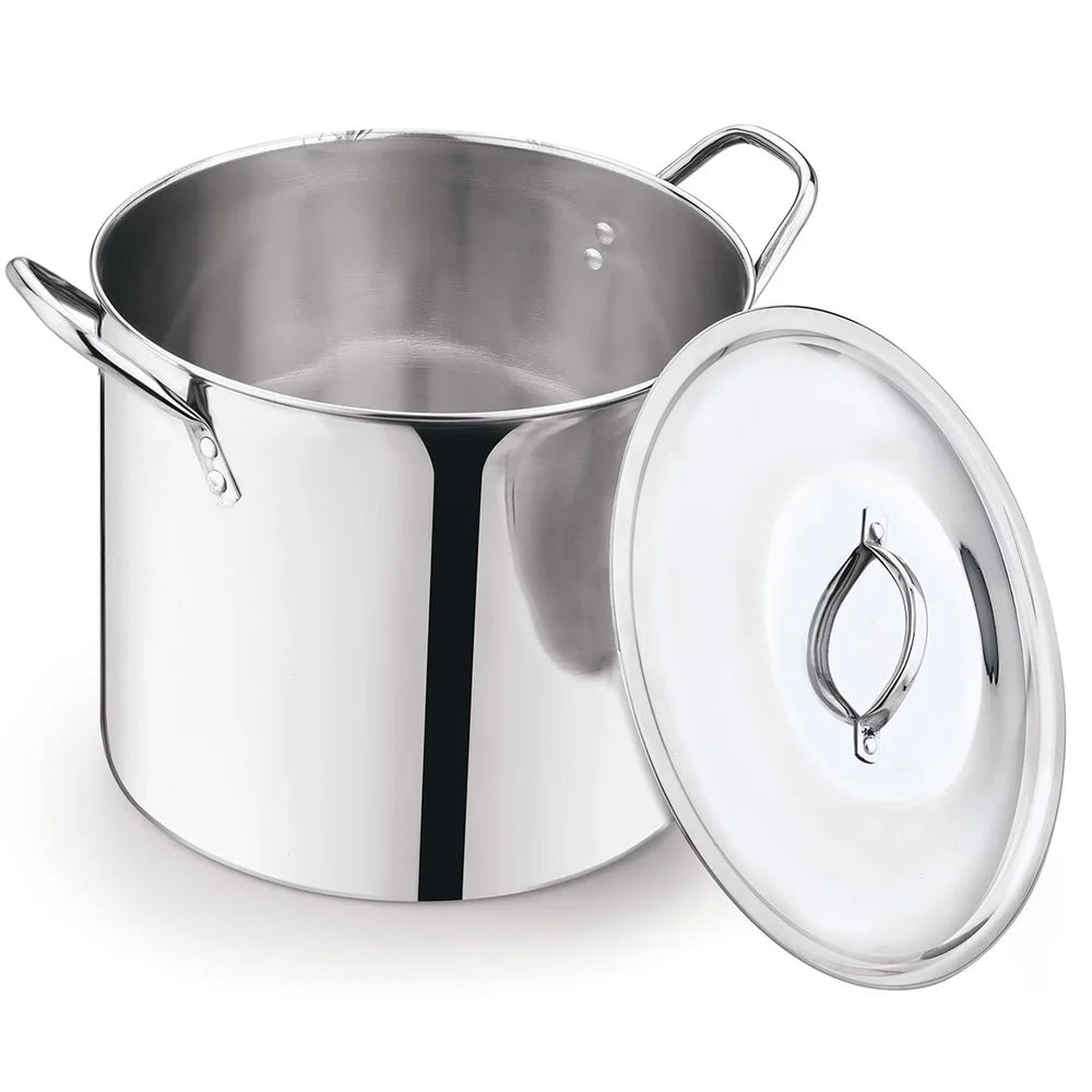 12 Quart Stainless Steel Stock Pot with Metal Lid