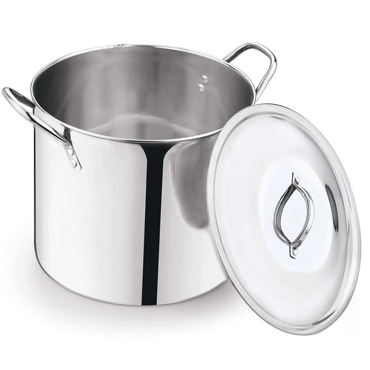12 Quart Stainless Steel Stock Pot with Metal Lid