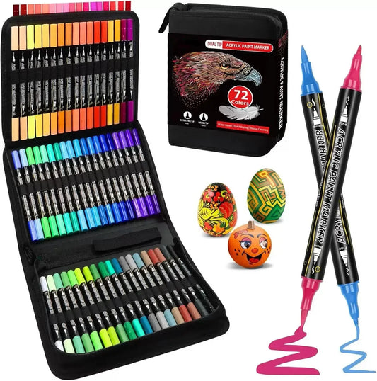 72/120 Colors Acrylic Paint Markers Pens Set