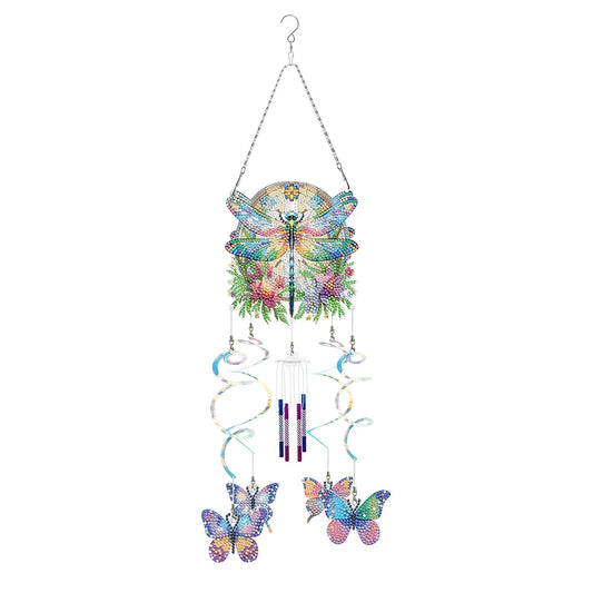 Spring Butterfly Double Sided Diamond Painting Wind Chimes