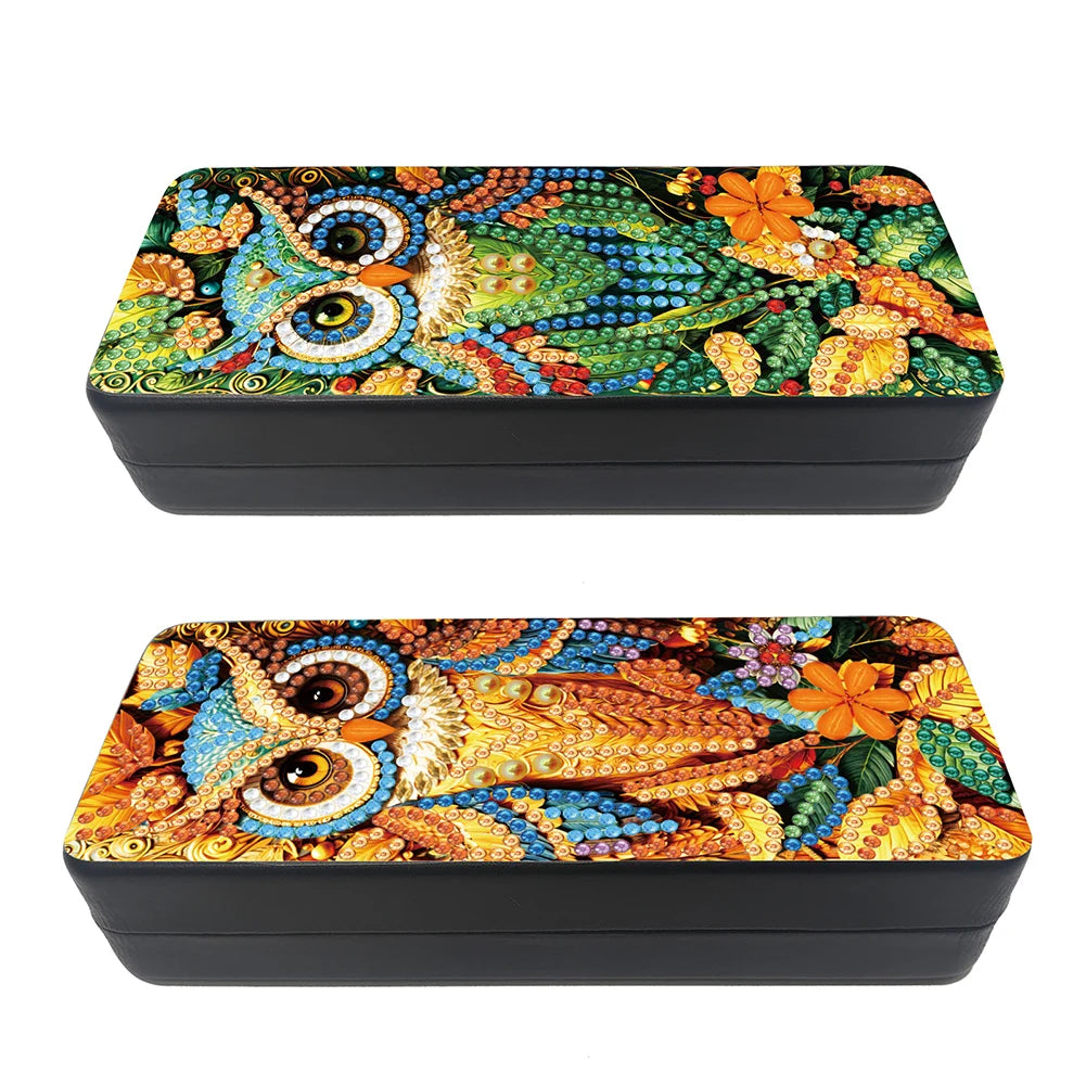 Feather Diamond Painting Eyeglasses Case