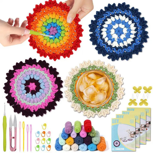 Crochet Flower Coasters Kit