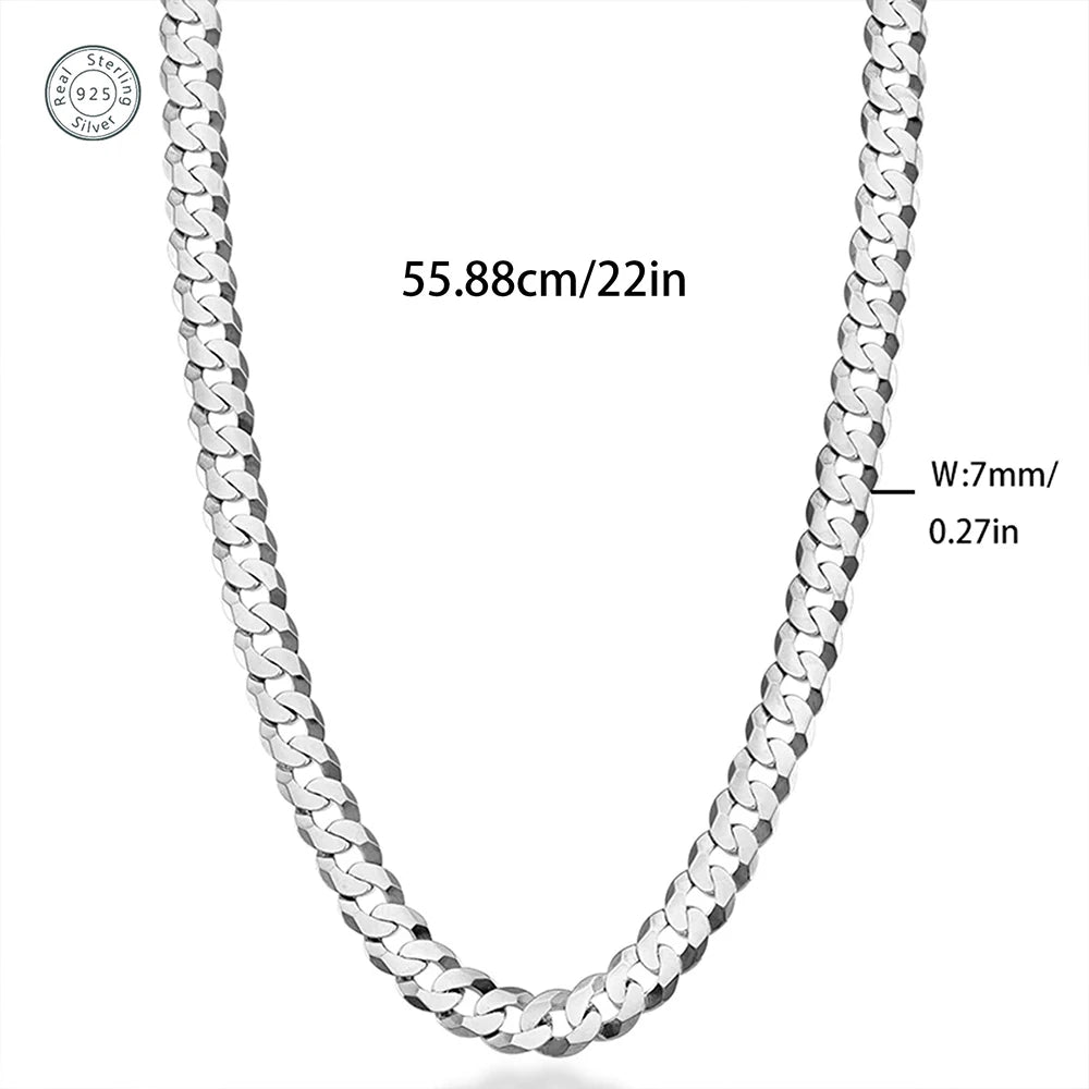 7mm Men's Cuban Link Chain 22 Inch