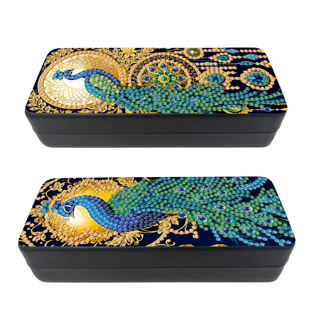 Feather Diamond Painting Eyeglasses Case