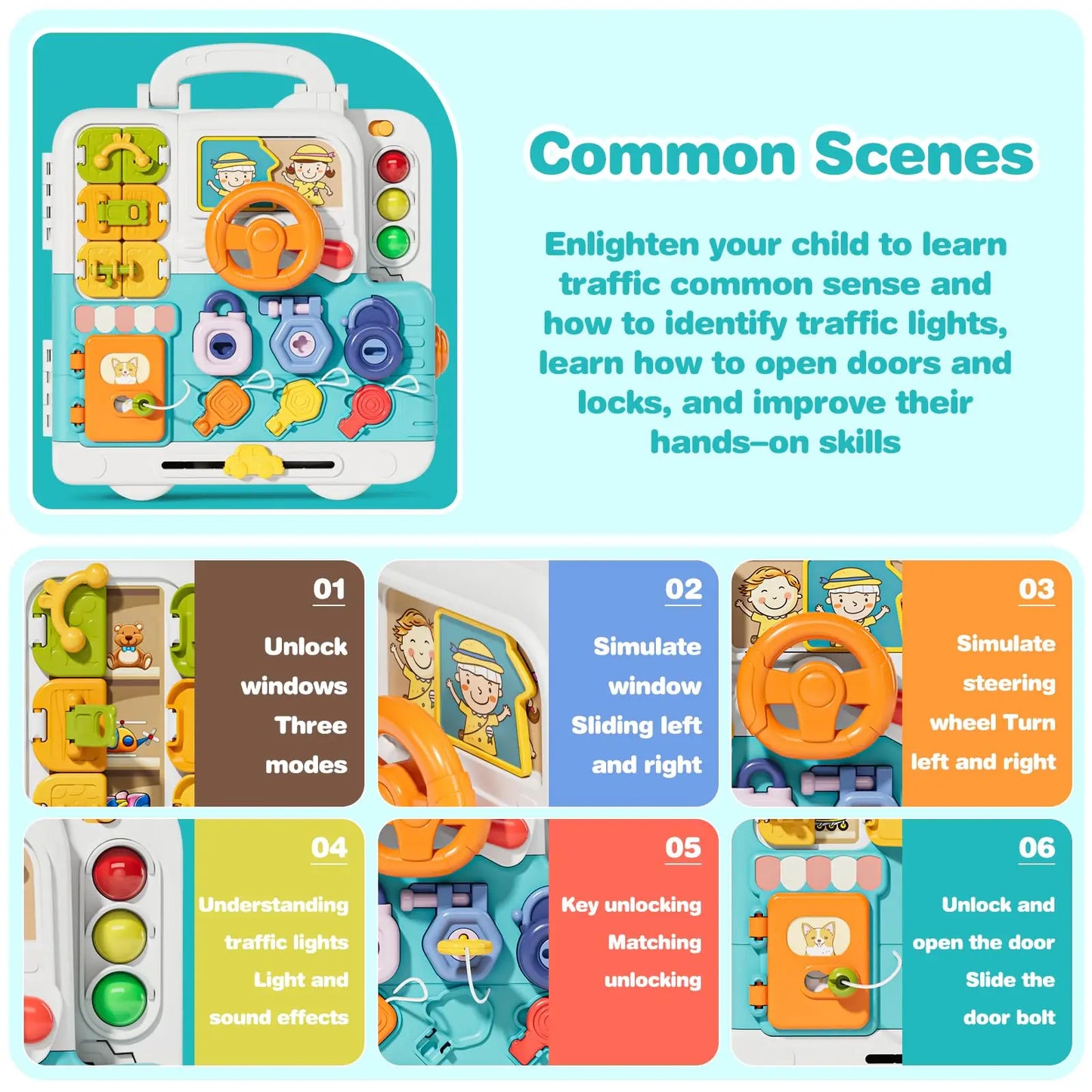 Toddler Musical Busy Board and Learning Toy