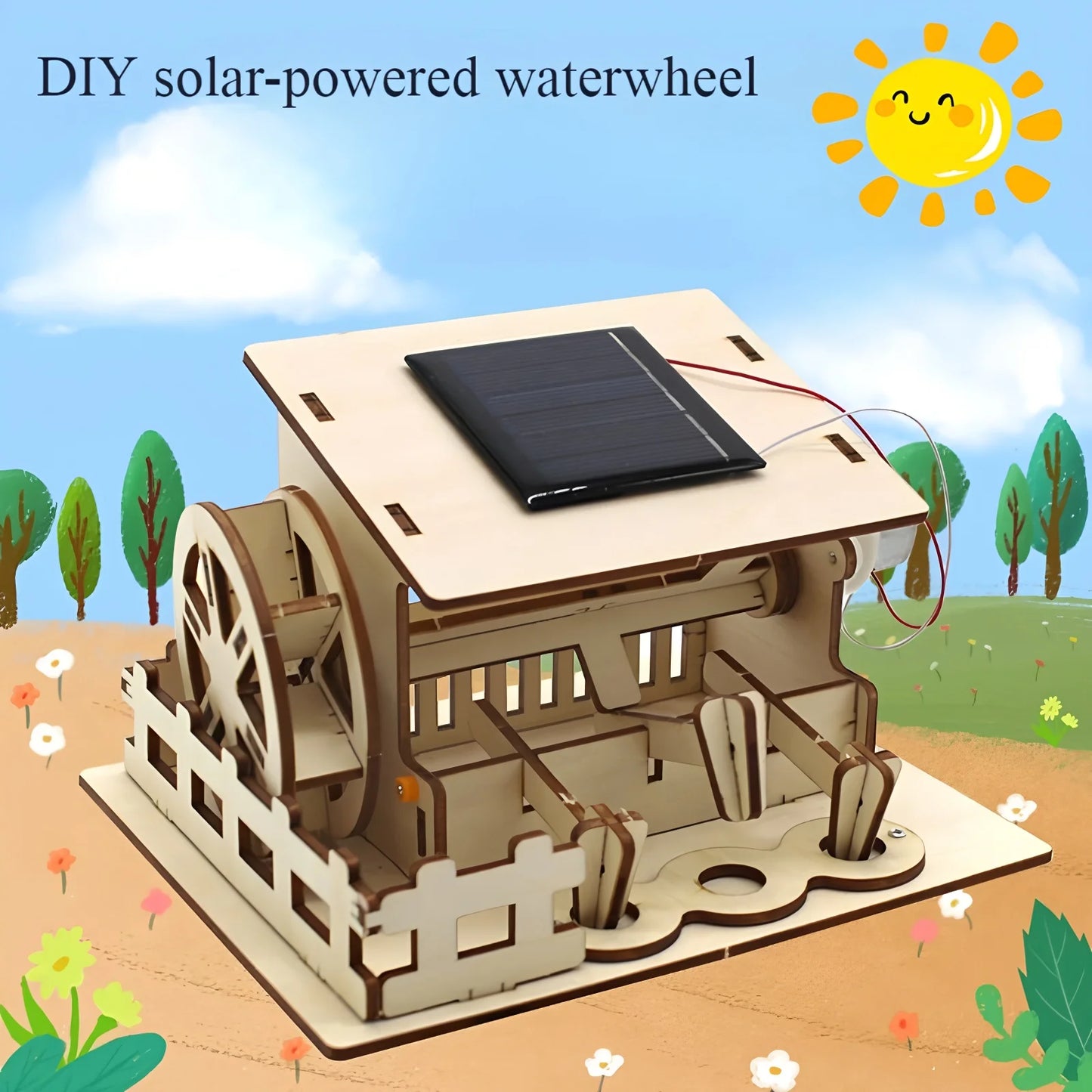 DIY Solar-Powered Water Wheel Models