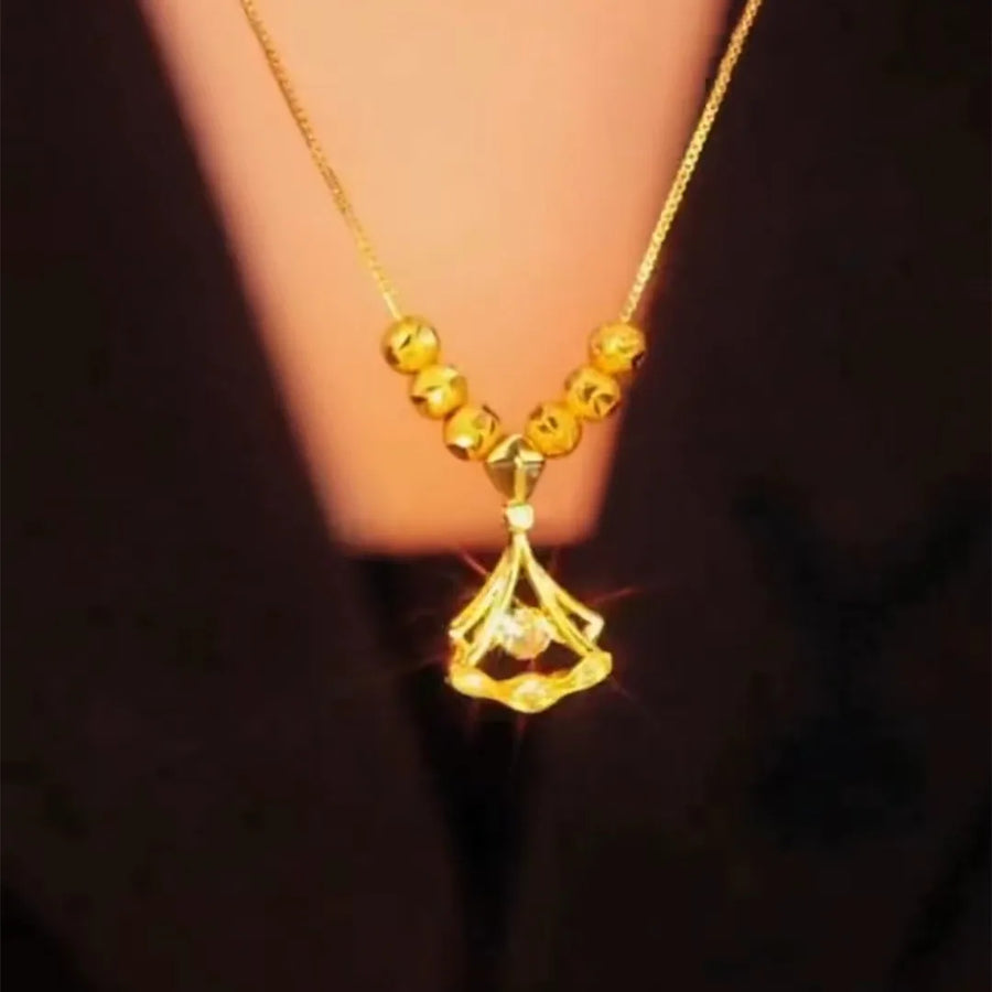 Authentic 18K Gold Diamond Ginkgo Leaf Pendant