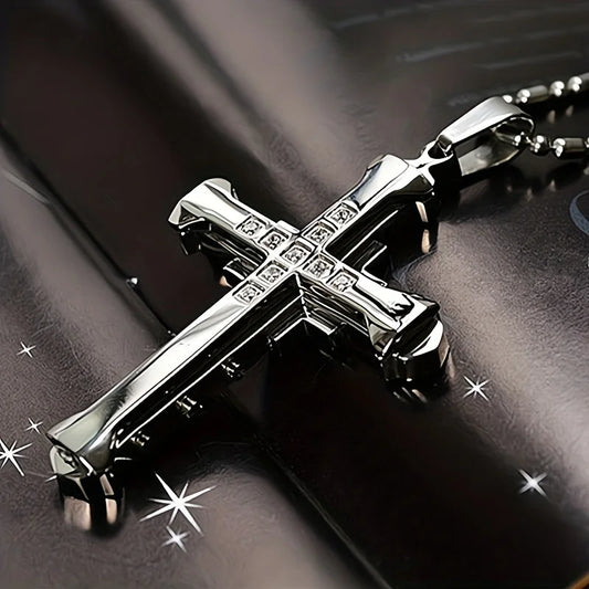 1PC/ Titanium Alloy Cross Pendant Necklace