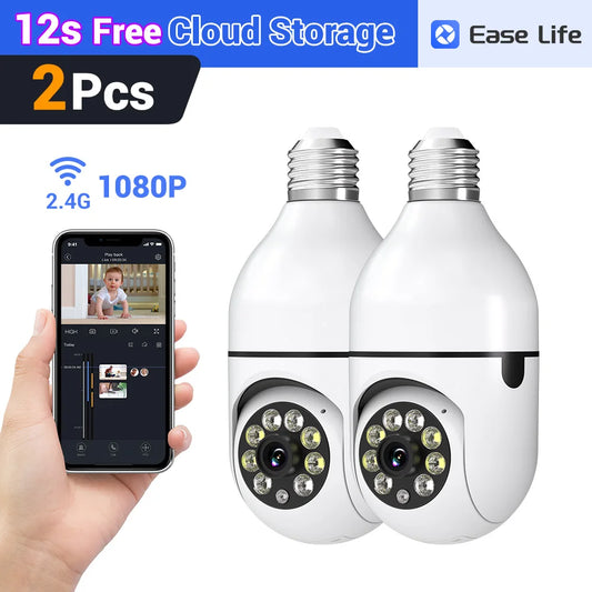 2Pc Ease Life APP-Light Bulb Security Cameras