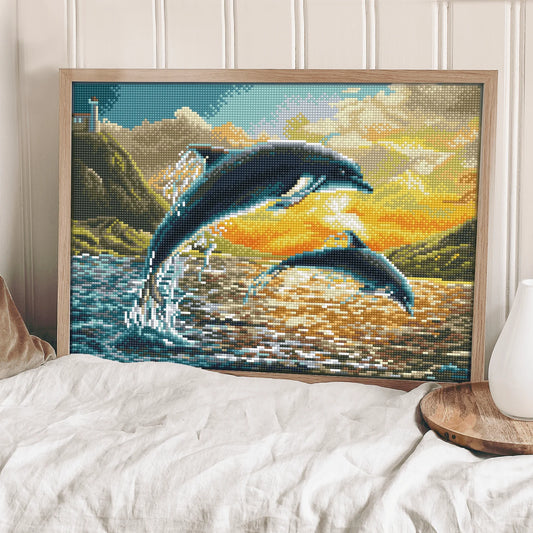 Dolphin Sunset Diamond Painting Kits