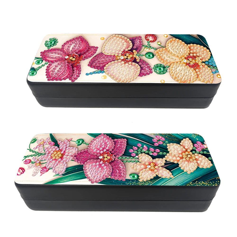 Feather Diamond Painting Eyeglasses Case