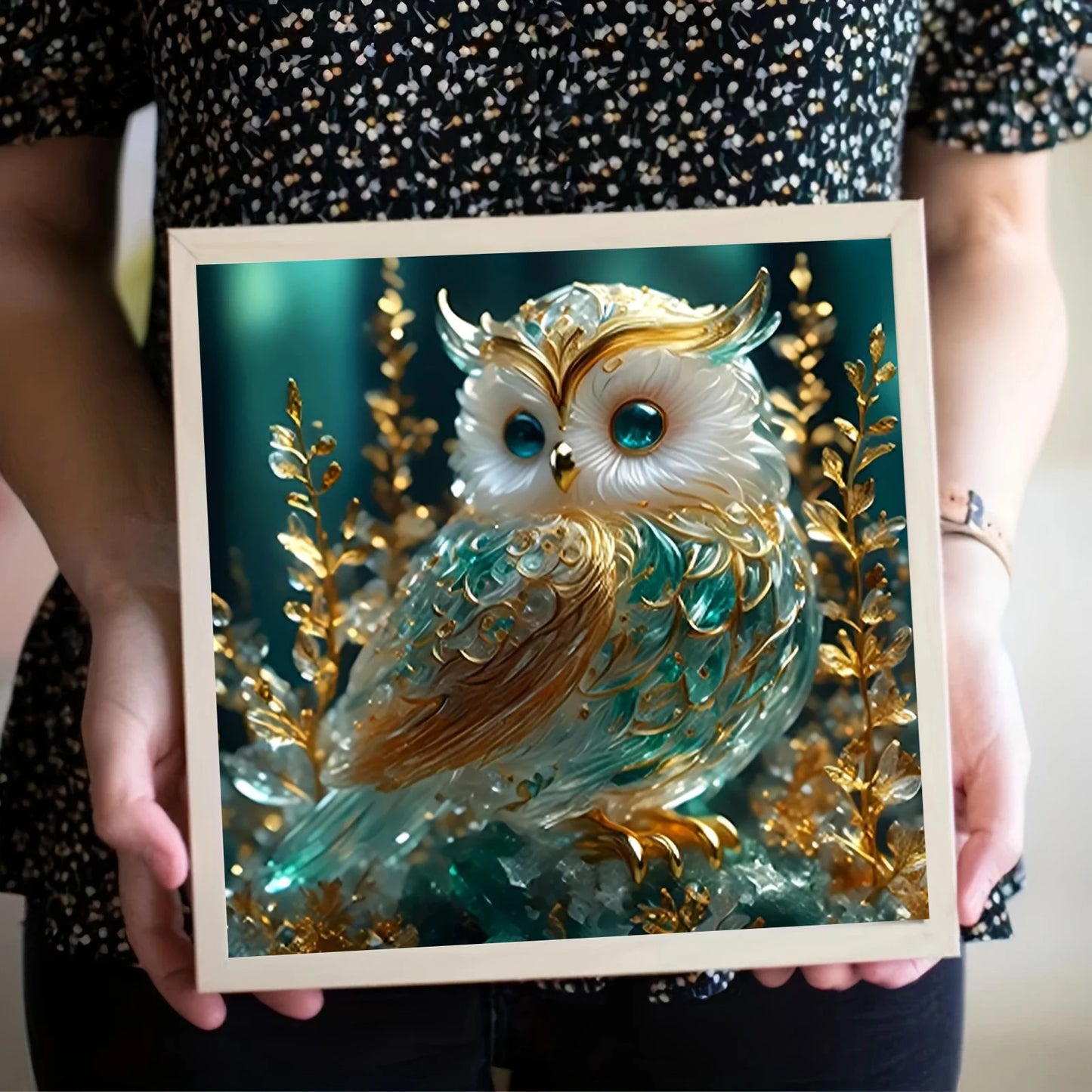 1 Owl Pattern Diamond Painting Kit | DIY Full Diamond Painting | Ages 9–13 | Frameless Home Decor Art