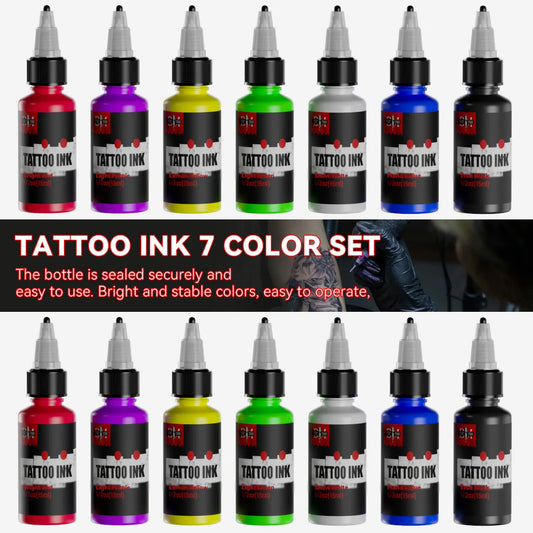 DM 15ml 7Colors Tattoo Ink Body Art