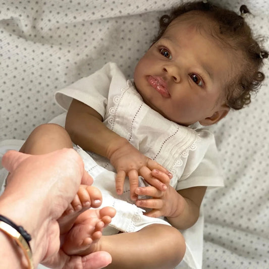 Risbecko 20 Inch Lifelike Black Reborn Baby Doll