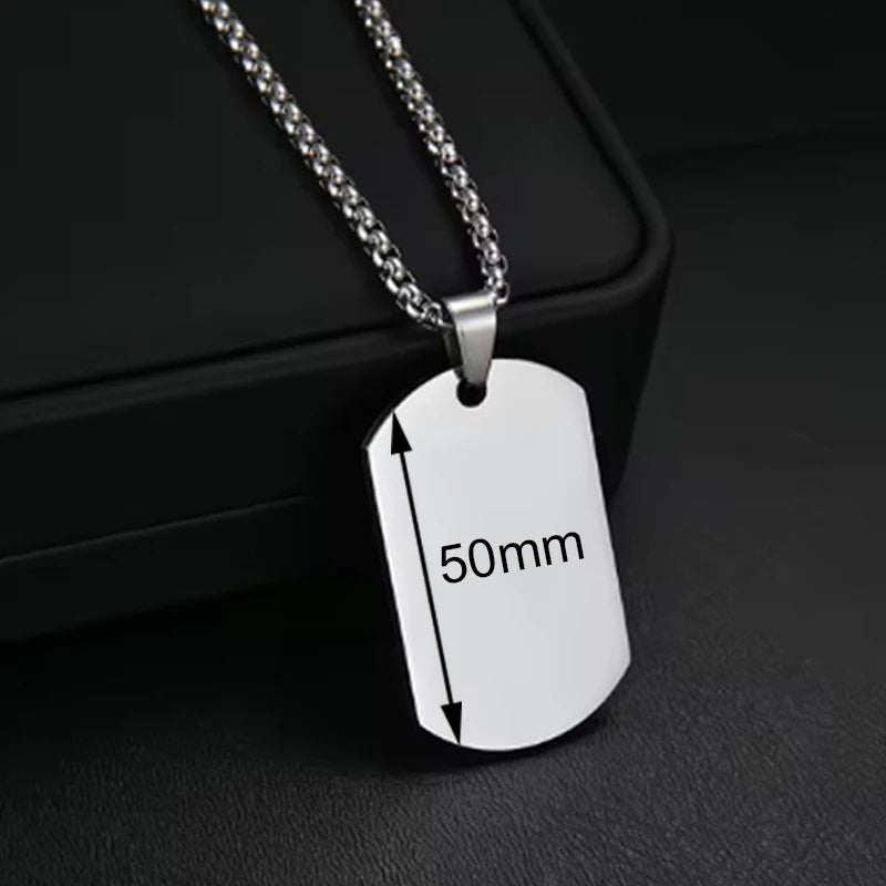 Personalized Necklaces Stainless Steel Engraved Photo Logo