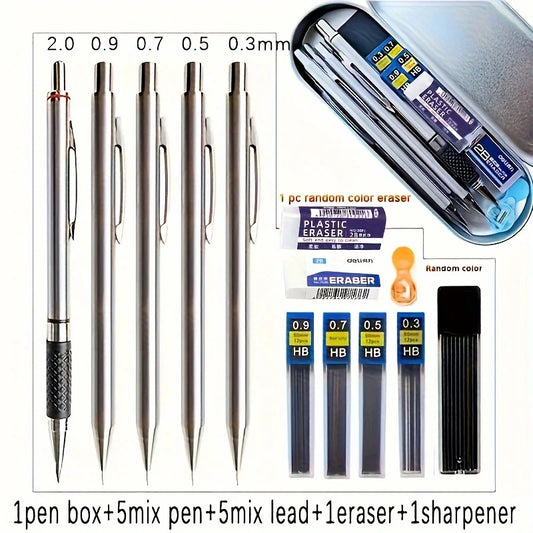 12pcs/box Metal Mechanical Pencil With Pen Box