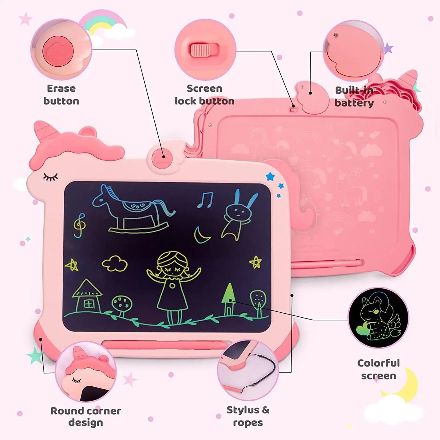 Educational Unicorn LCD Writing Tablet for Kids