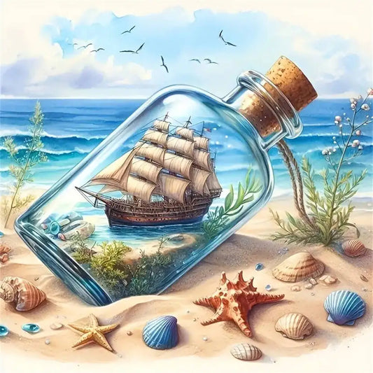 Diamond Embroidery Ship Landscape
