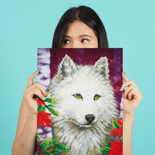 White Wolf Diamond Painting Kits for Adults