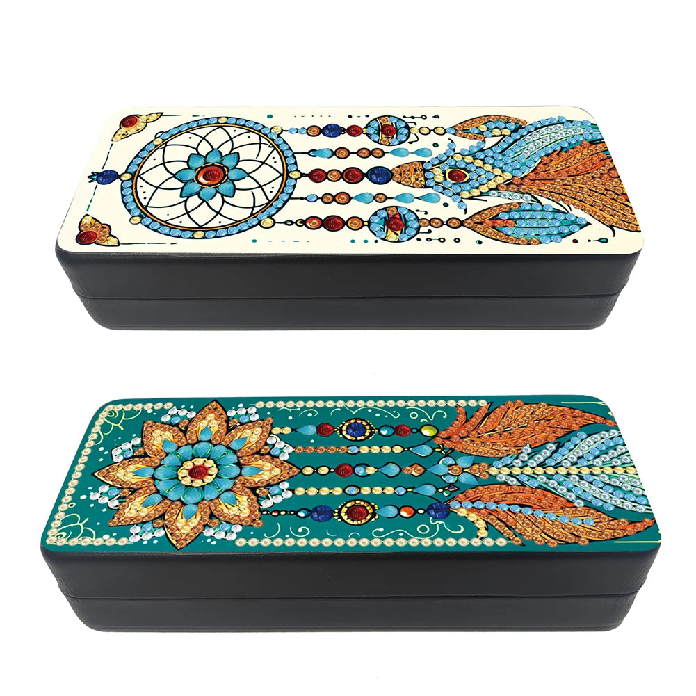 Feather Diamond Painting Eyeglasses Case