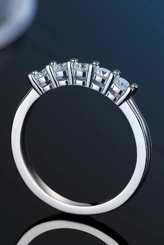 Moissanite Sterling Silver Ring — CMA Certified, Passes Diamond Tester