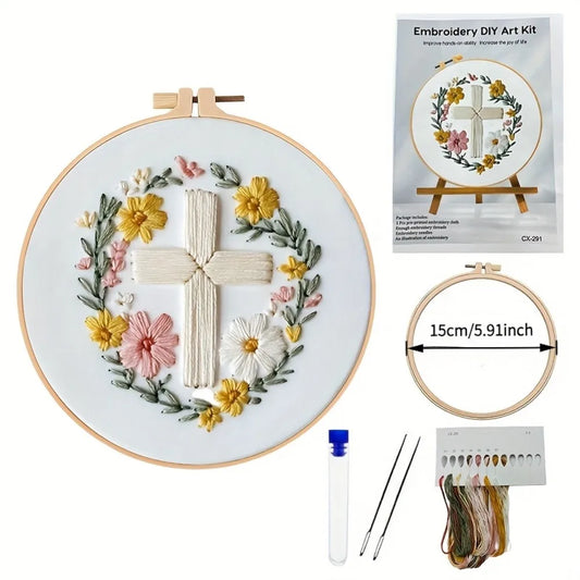 1 Religious Embroidery Set, Suitable For Beginners --Hoop  1.9 Inches Across