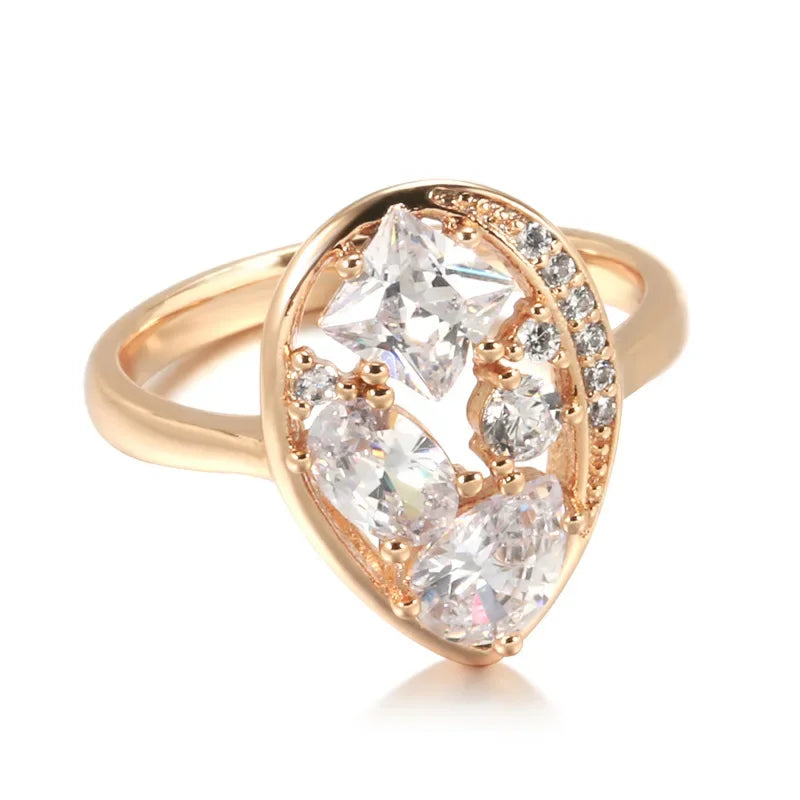 Real 14K Gold Diamond Ring for Women – Marquise Set (Size 9)