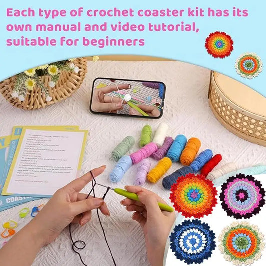 Crochet Flower Coasters Kit