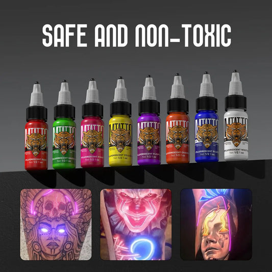 DM 8PCS 15ml Fluorescent Tattoo Ink Set