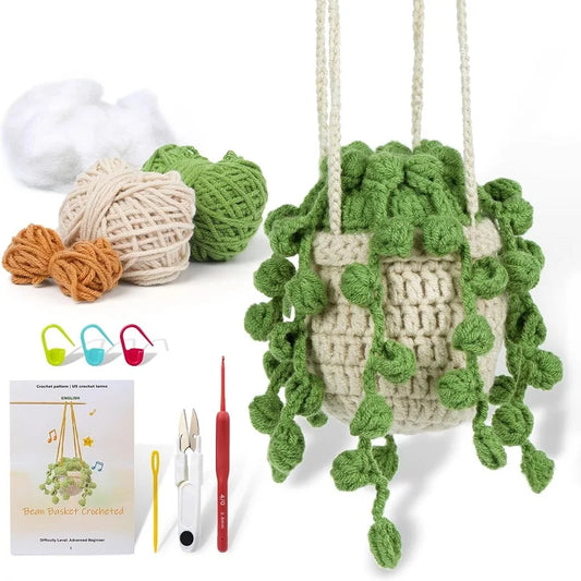 1Set Leaf Potted Plant Crochet Kit for Beginners