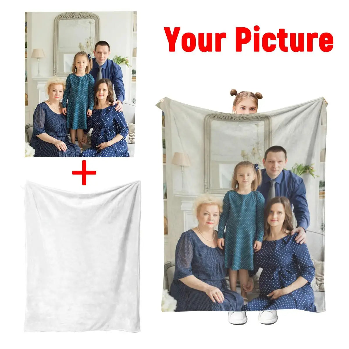 1 Piece Custom Photo Blanket