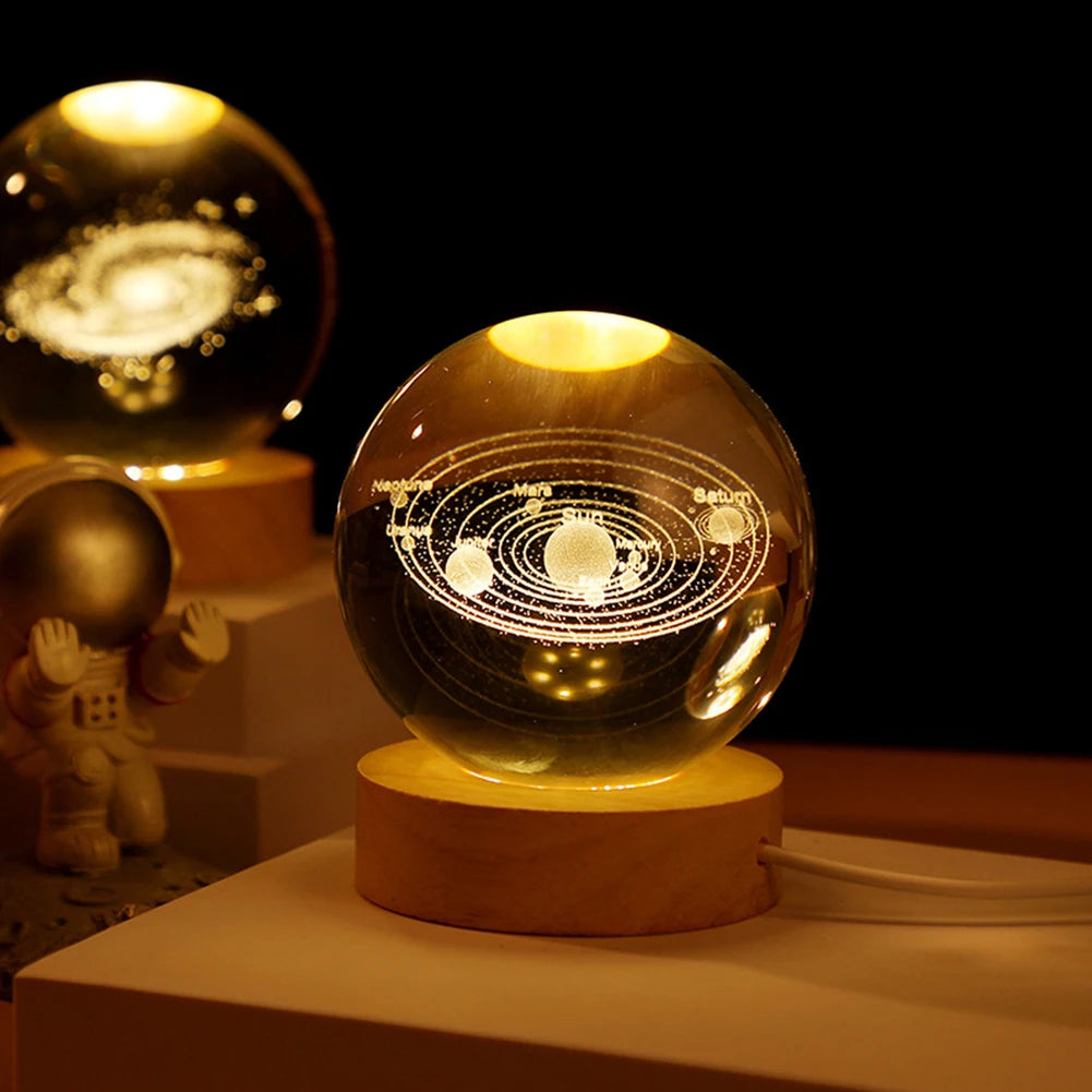 USB LED Night Light Galaxy Crystal Ball