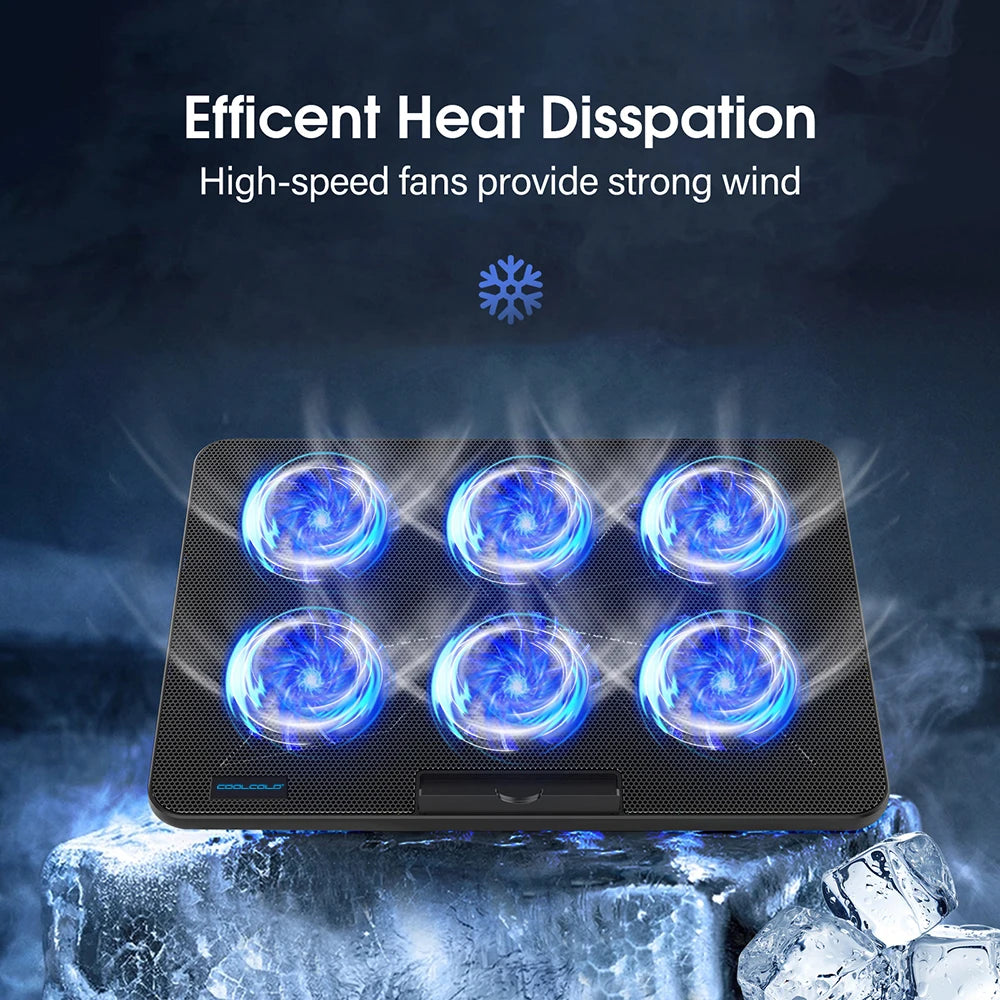 Cool cold 15--17inch Laptop Cooling Pad --6 Quiet Fans