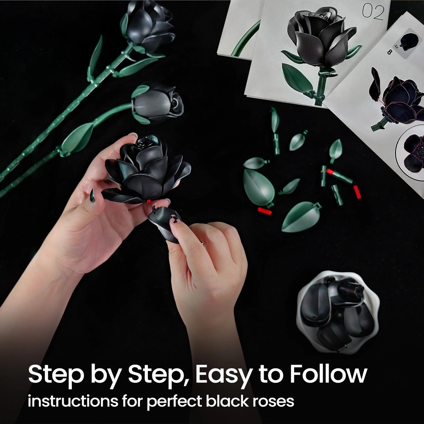 Black Roses Building Block Set