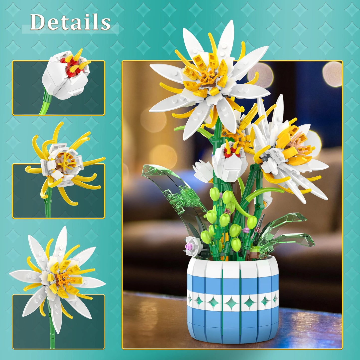 EDUCIRO piphyllum Flowers Bouquet Building Set
