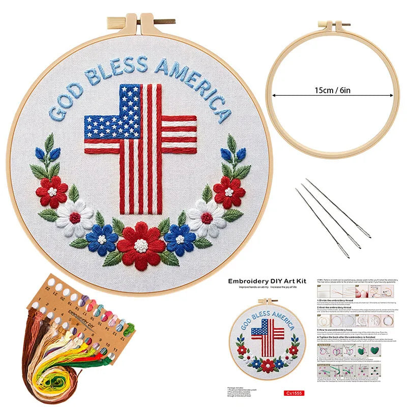 Independence Day Embroidery Kit